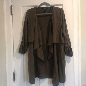 Forever21 Olive 3/4 length layered cardigan